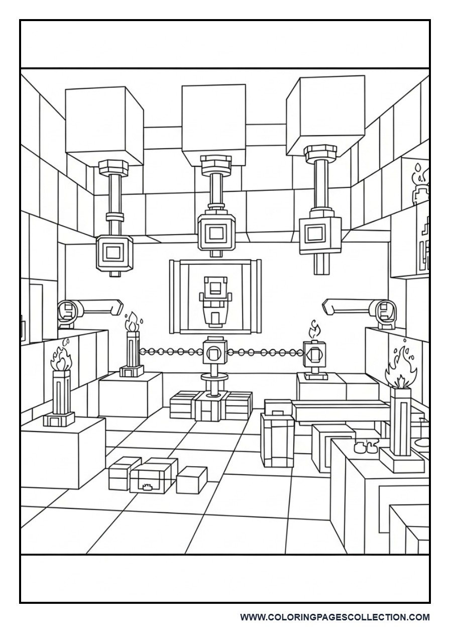 Minecraft Redstone Lab Coloring Page