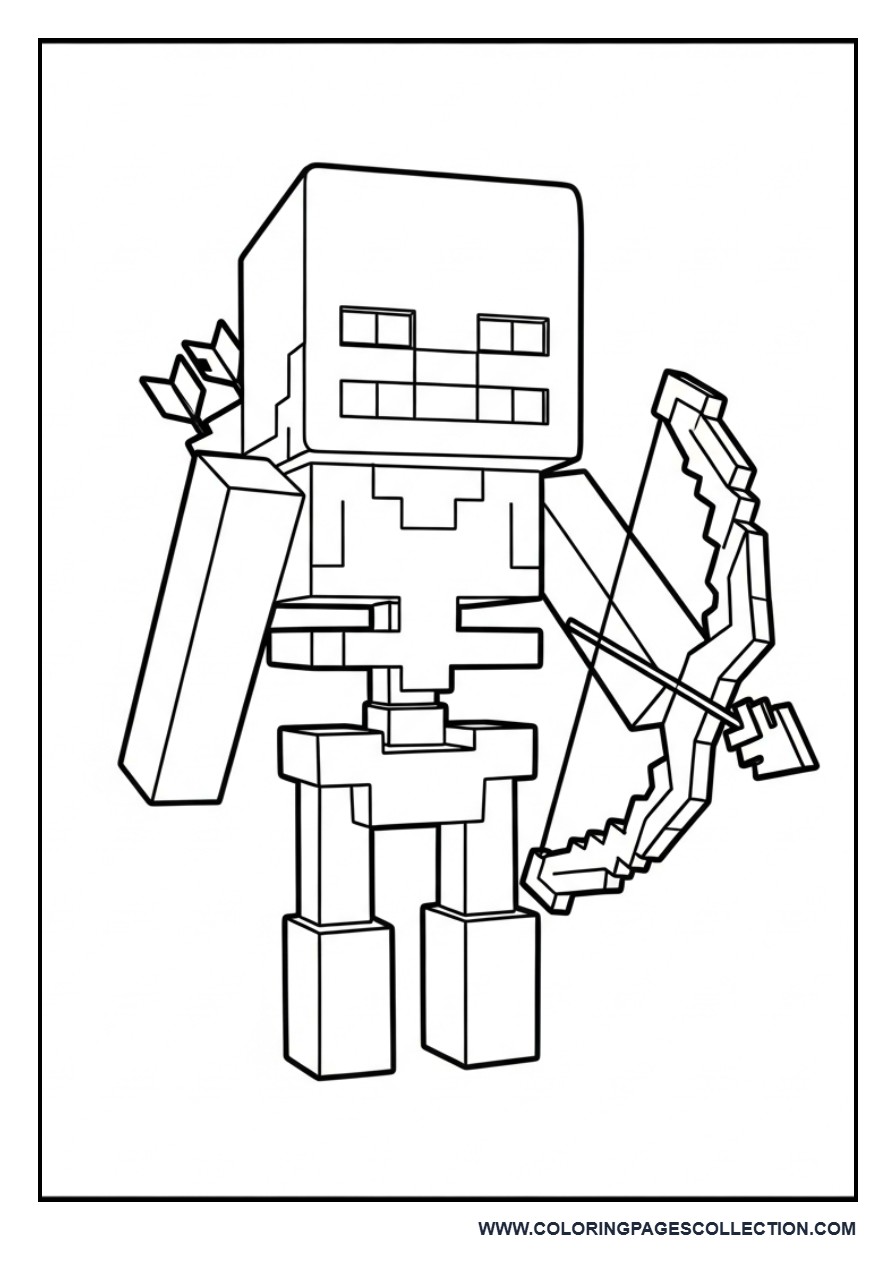 Minecraft Skeleton Coloring Page