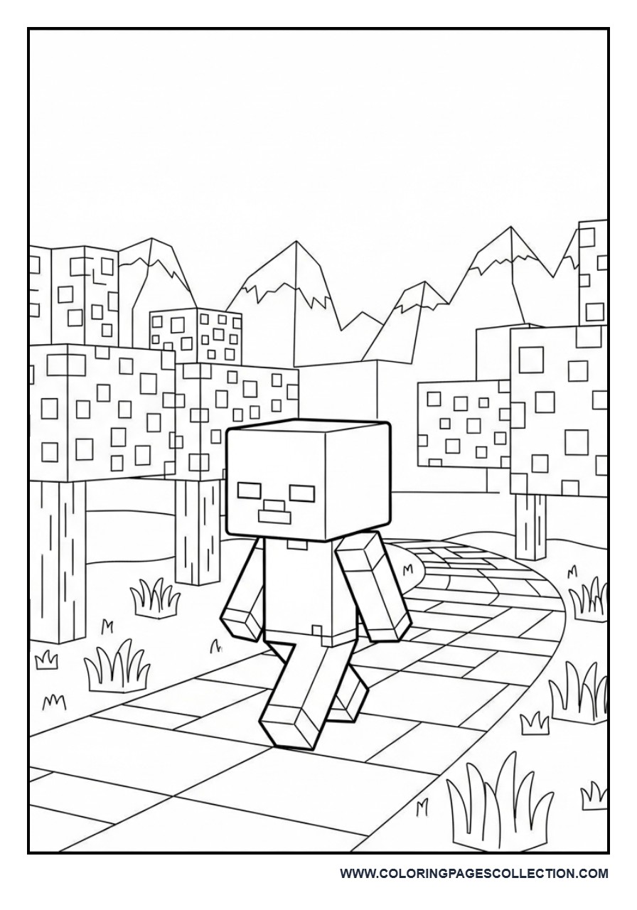 Minecraft Zombie Adventure Scene
