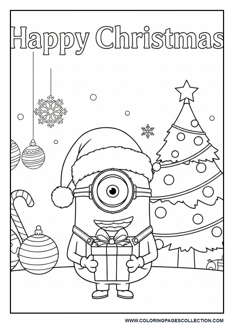 Christmas Minion With Gifts