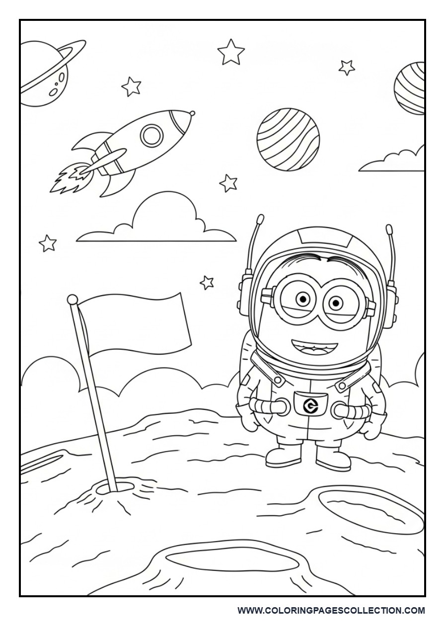 Minion Astronaut on the Moon