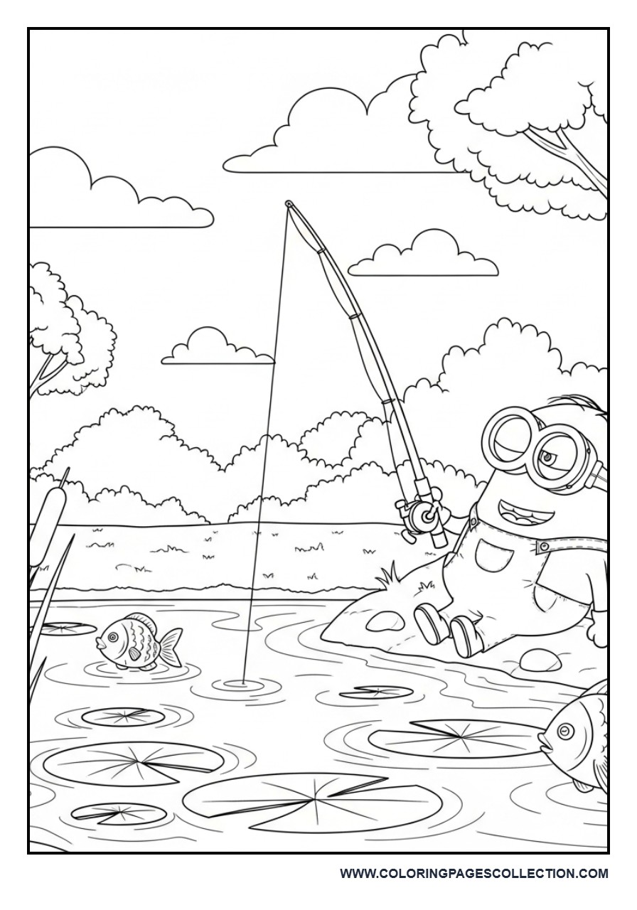 Minion Fishing by a Pond