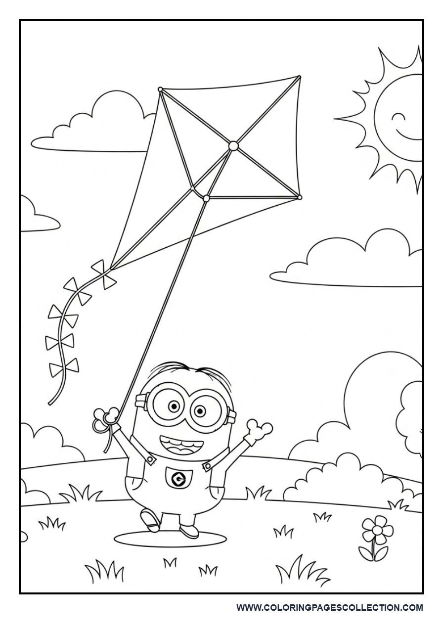 Minion Flying a Kite