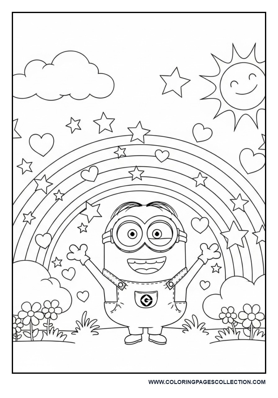 Minion in a Magical Rainbow World