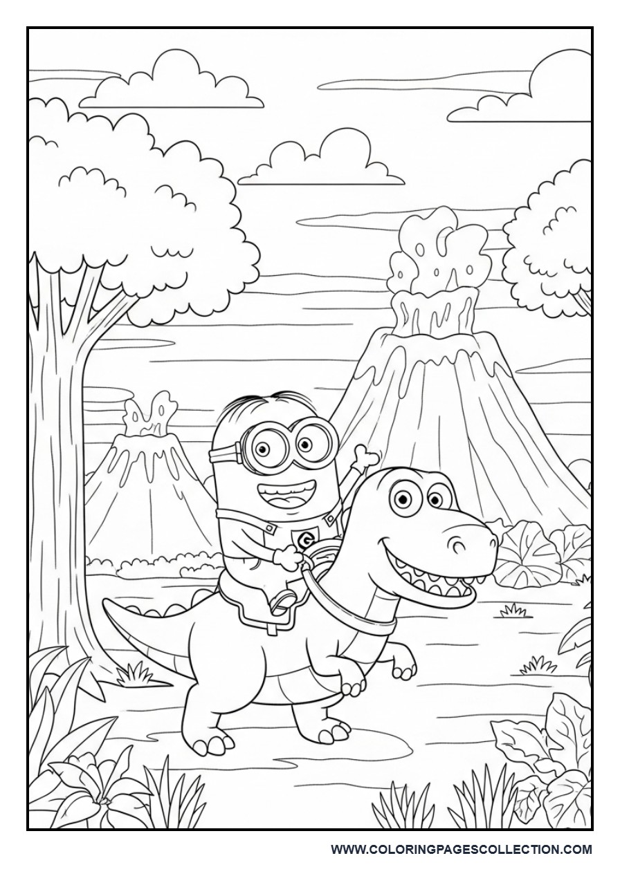 Minion Riding a Dinosaur