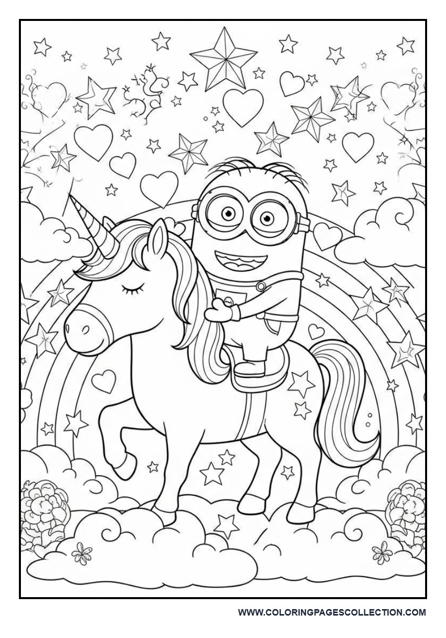 Minion Riding a Unicorn