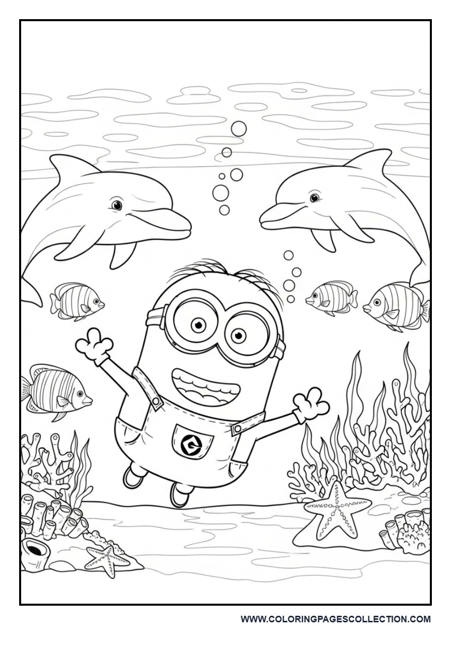 Minion Under the Sea With Dolphins