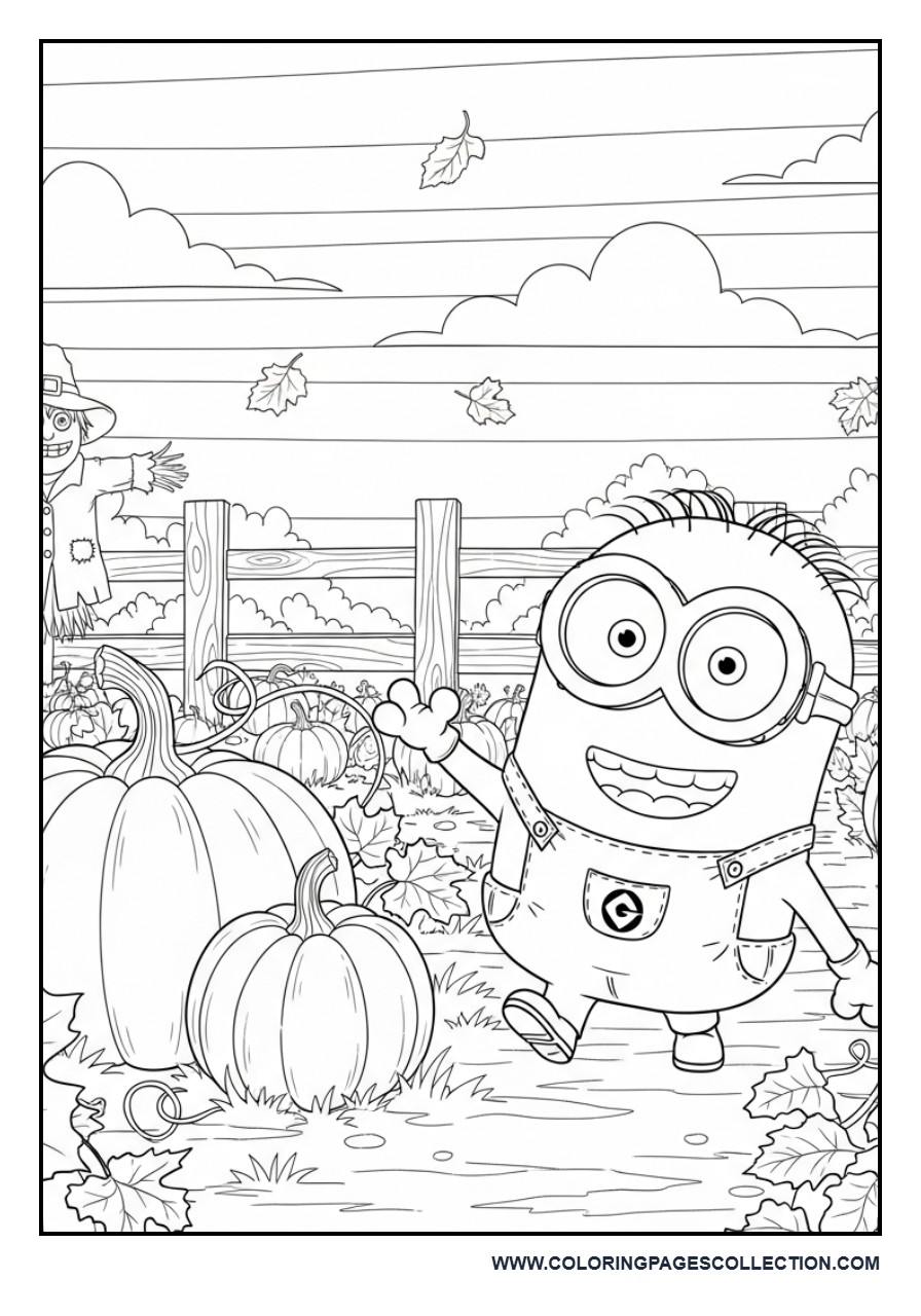 Minion Visiting a Pumpkin Patch