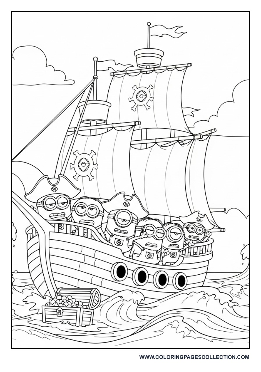 Pirate Minion Crew on a Ship