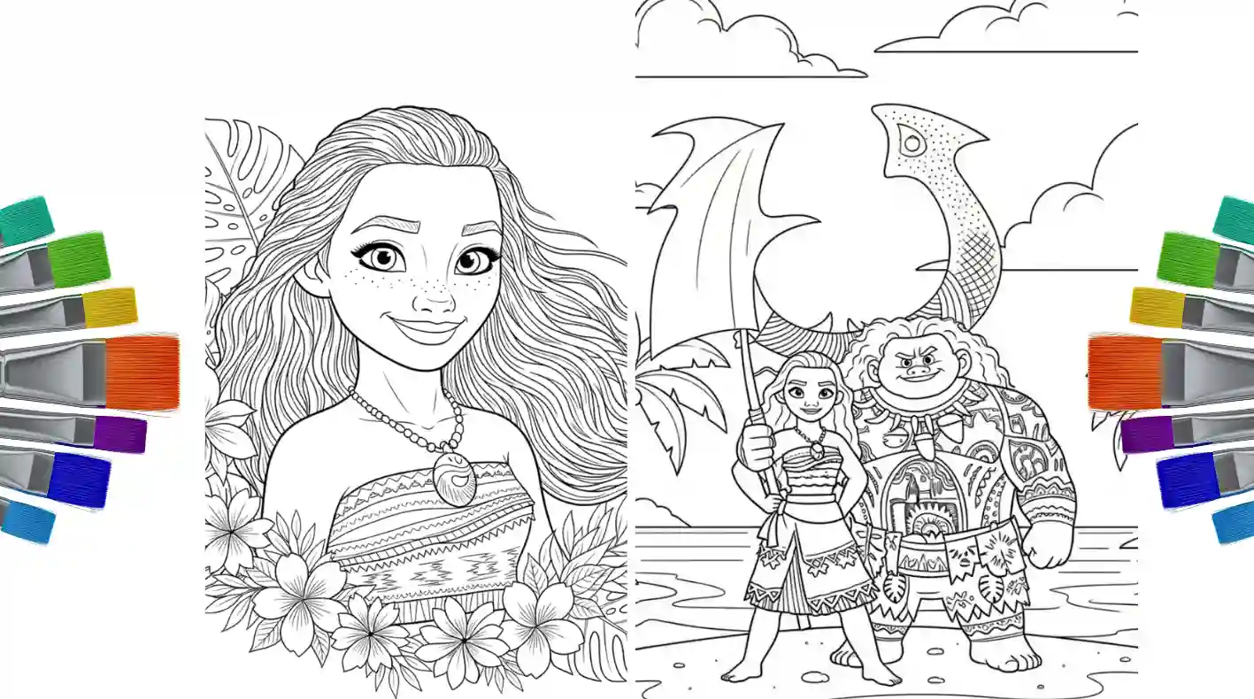 95+ Free Printable Moana Coloring Pages for Kids