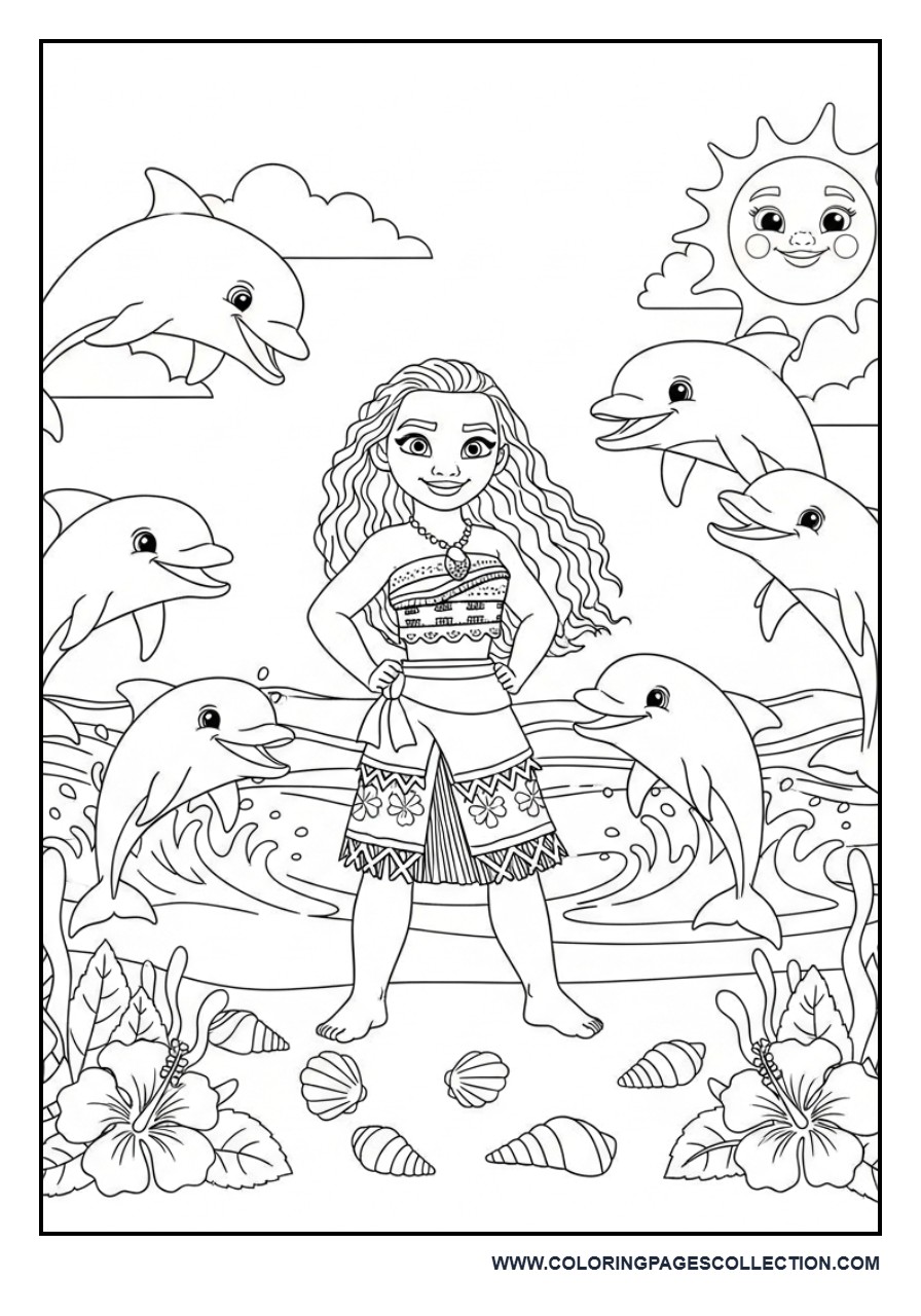 Moana and Baby Dolphins