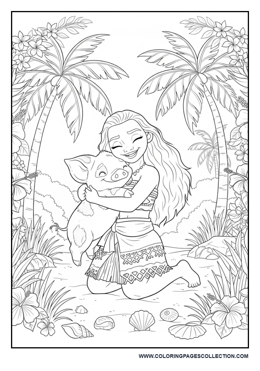 Moana and Pua Friendship Scene