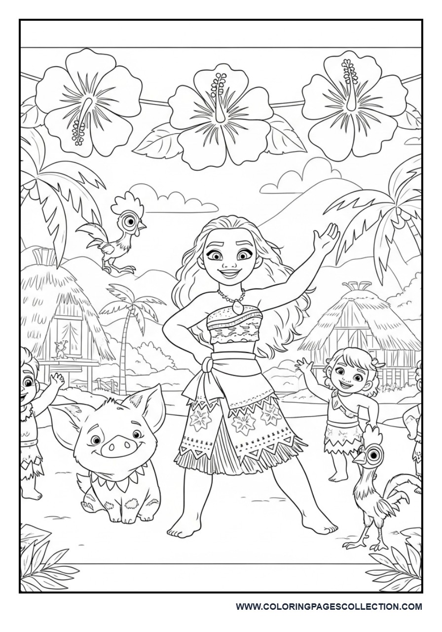 Moana Celebrating on the Island