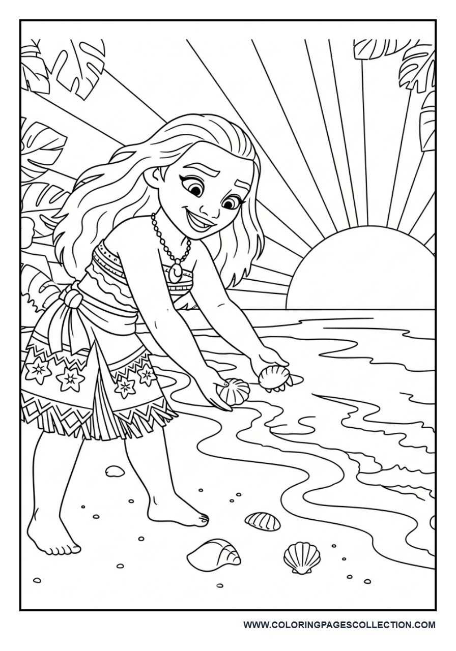 Moana Collecting Seashells