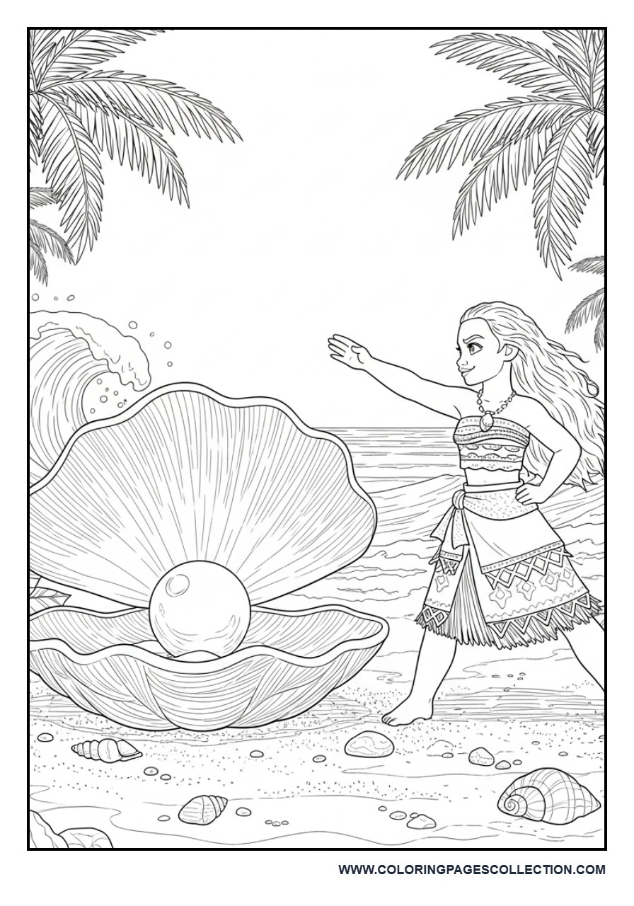 Moana Discovering a Pearl Shell