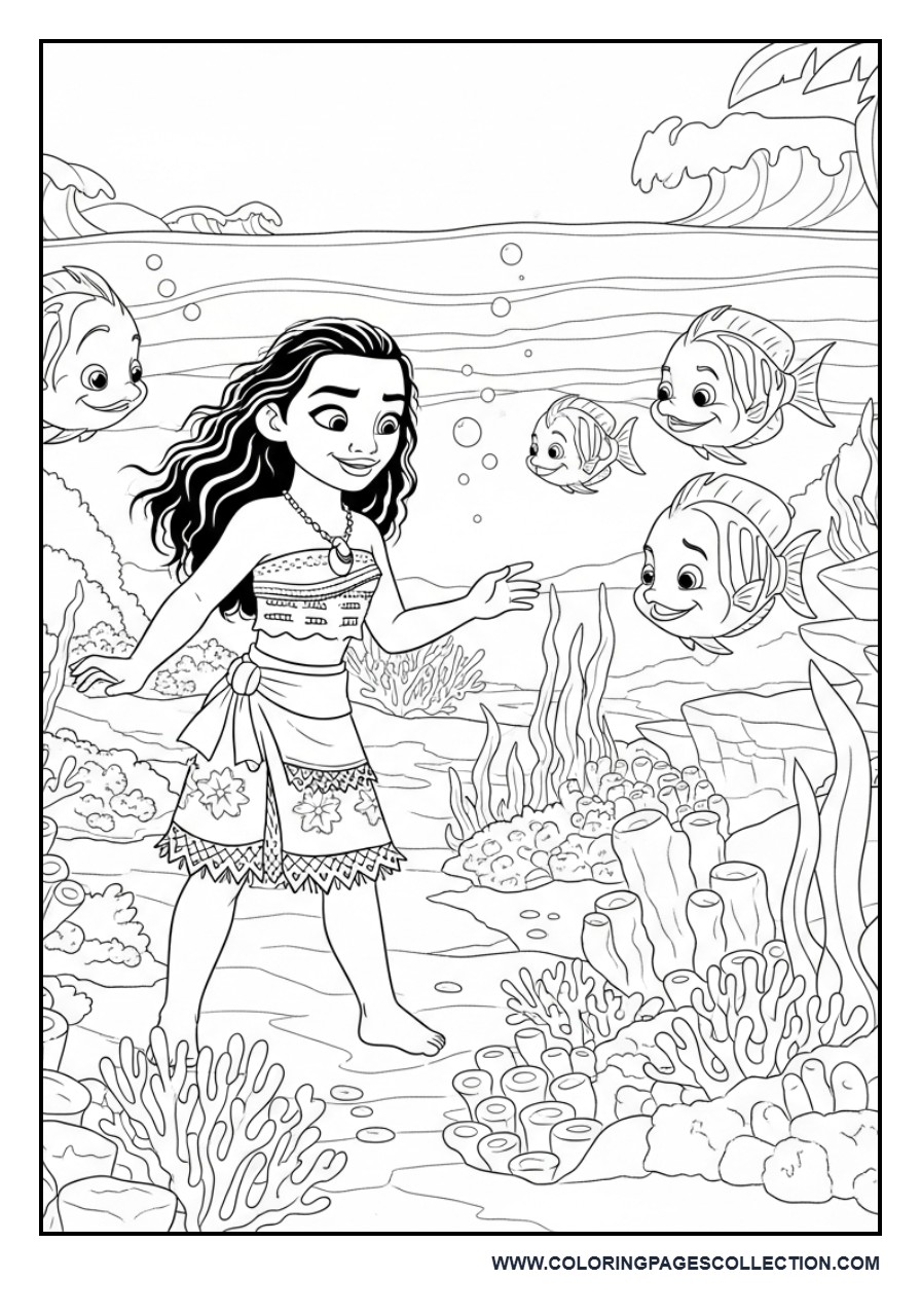 Moana Exploring a Coral Reef