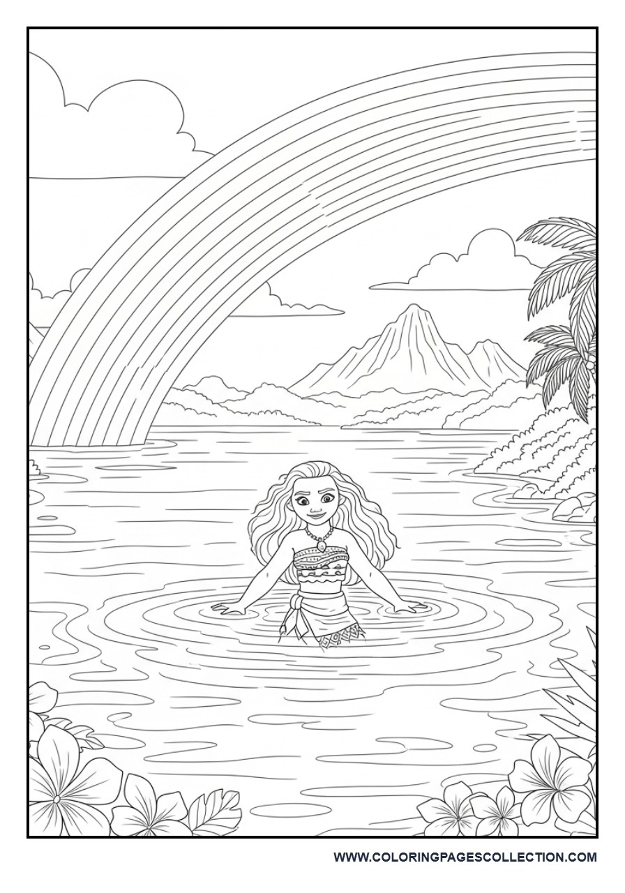 Moana Exploring a Rainbow Lagoon