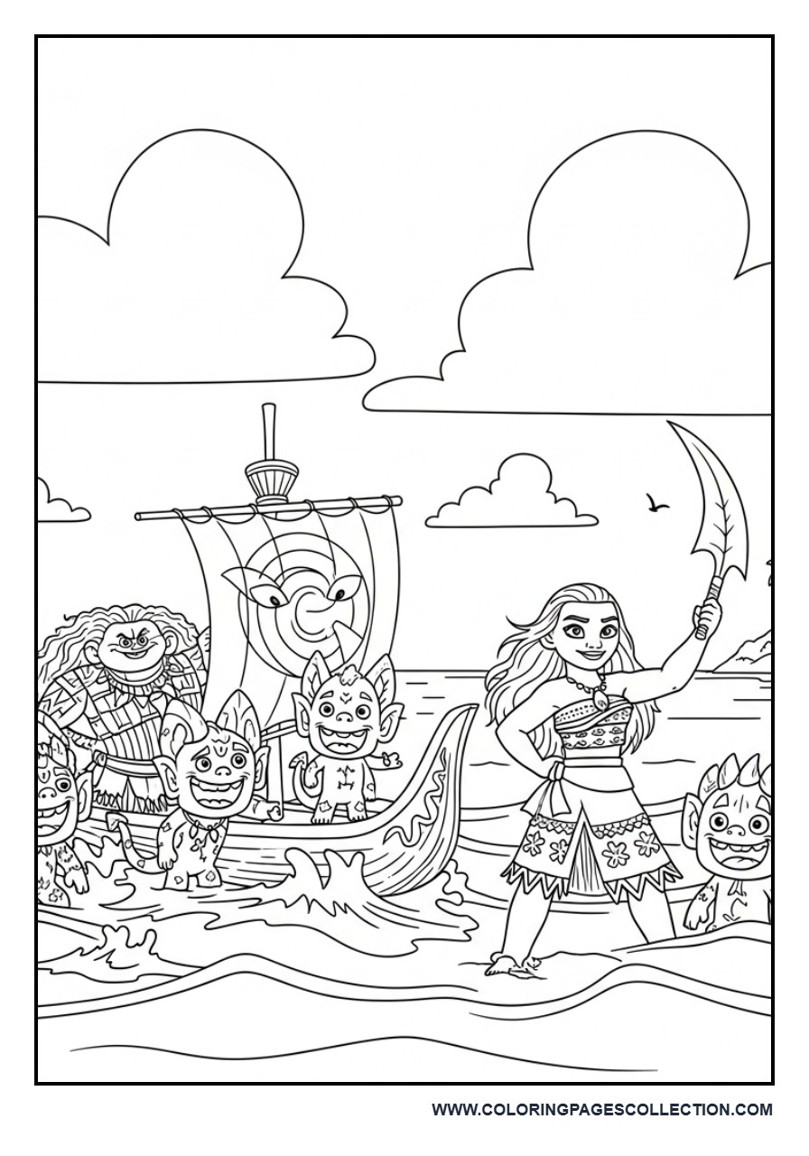 Moana Facing the Kakamora Pirates