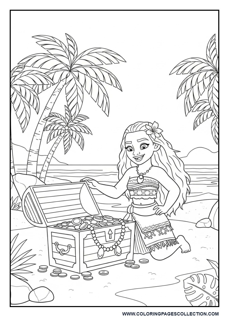 Moana Finding a Hidden Treasure Chest