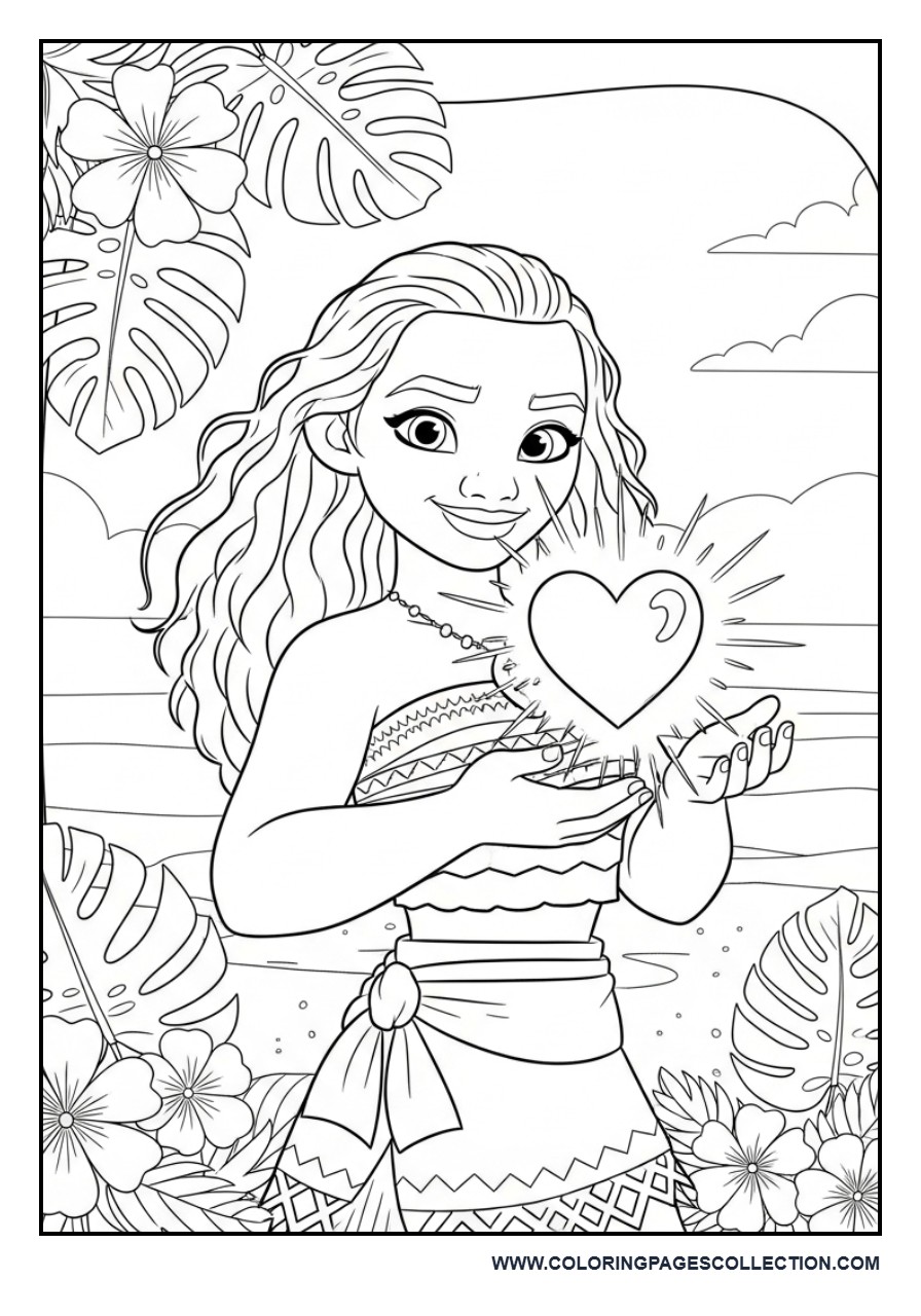 Moana Holding the Heart of Te Fiti
