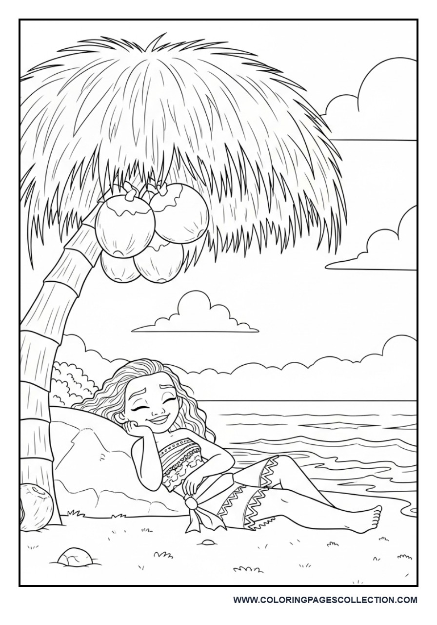 Moana Under a Coconut Tree