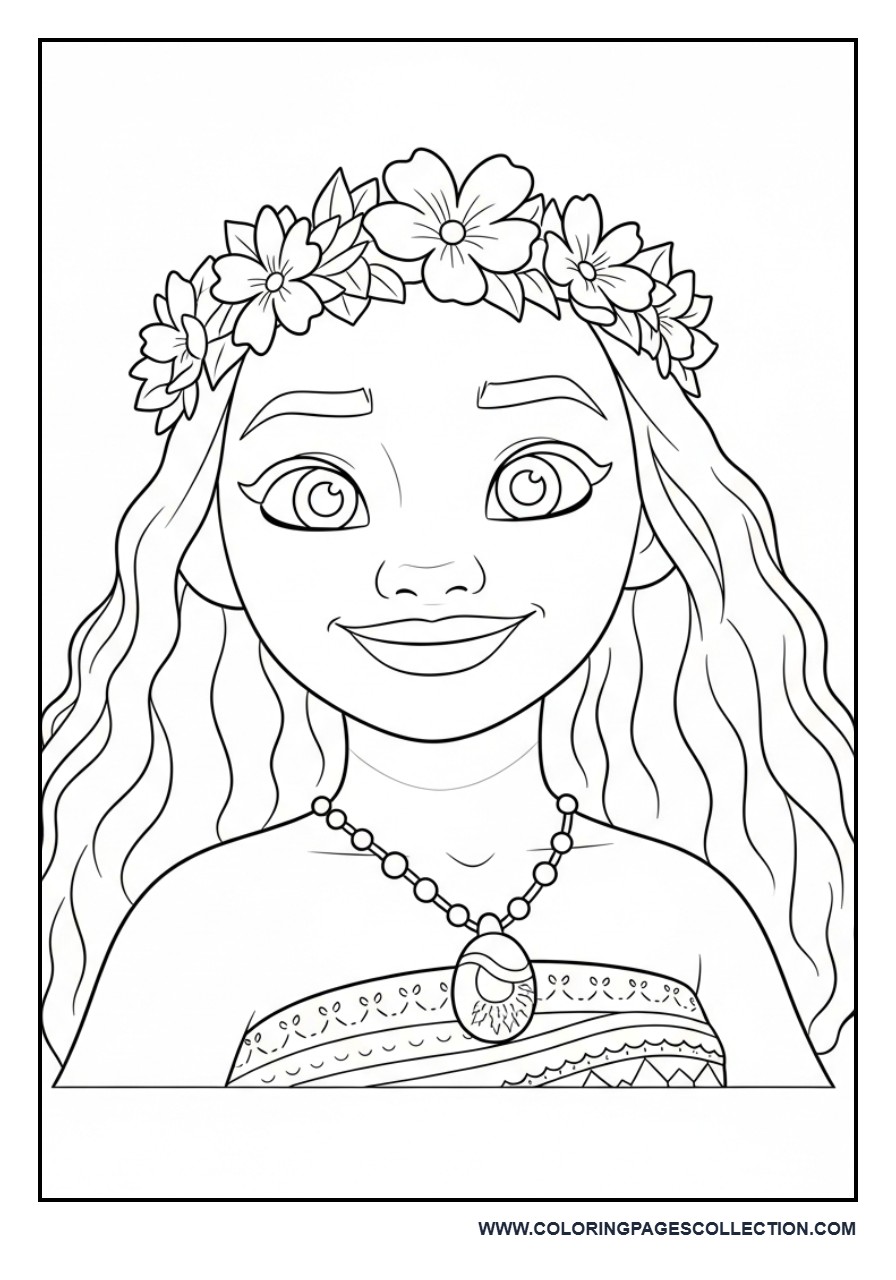 Moana with a Flower Crown