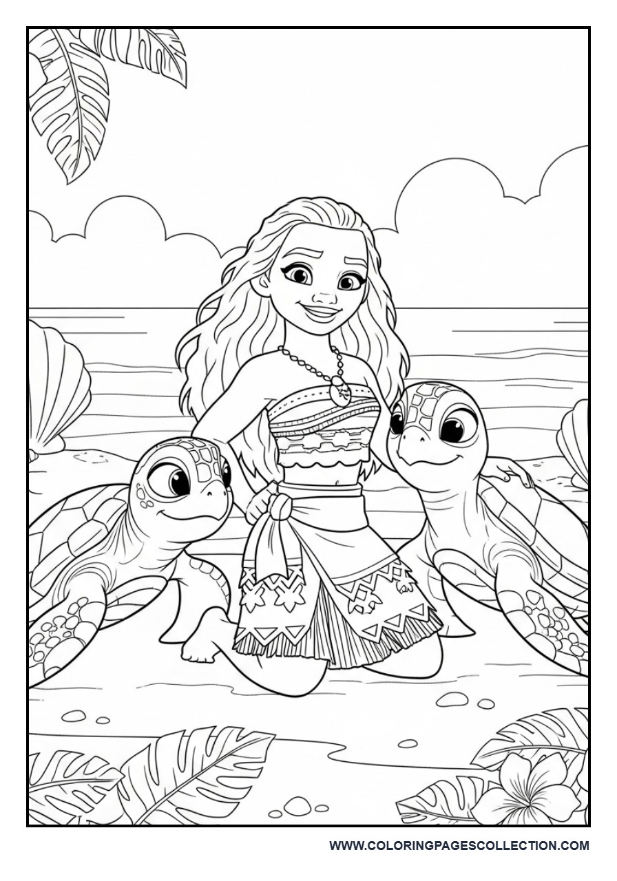 Moana with Sea Turtles
