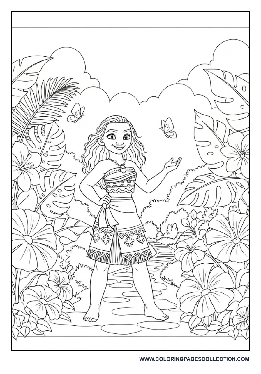 Moana's Tropical Flower Garden