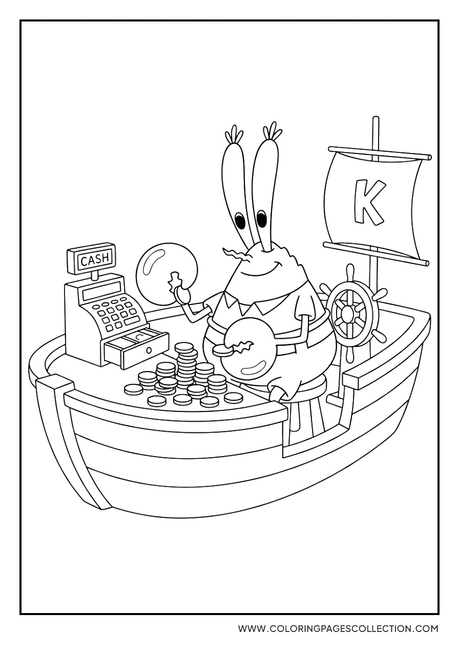 Mr. Krabs and the Cash Register Boat
