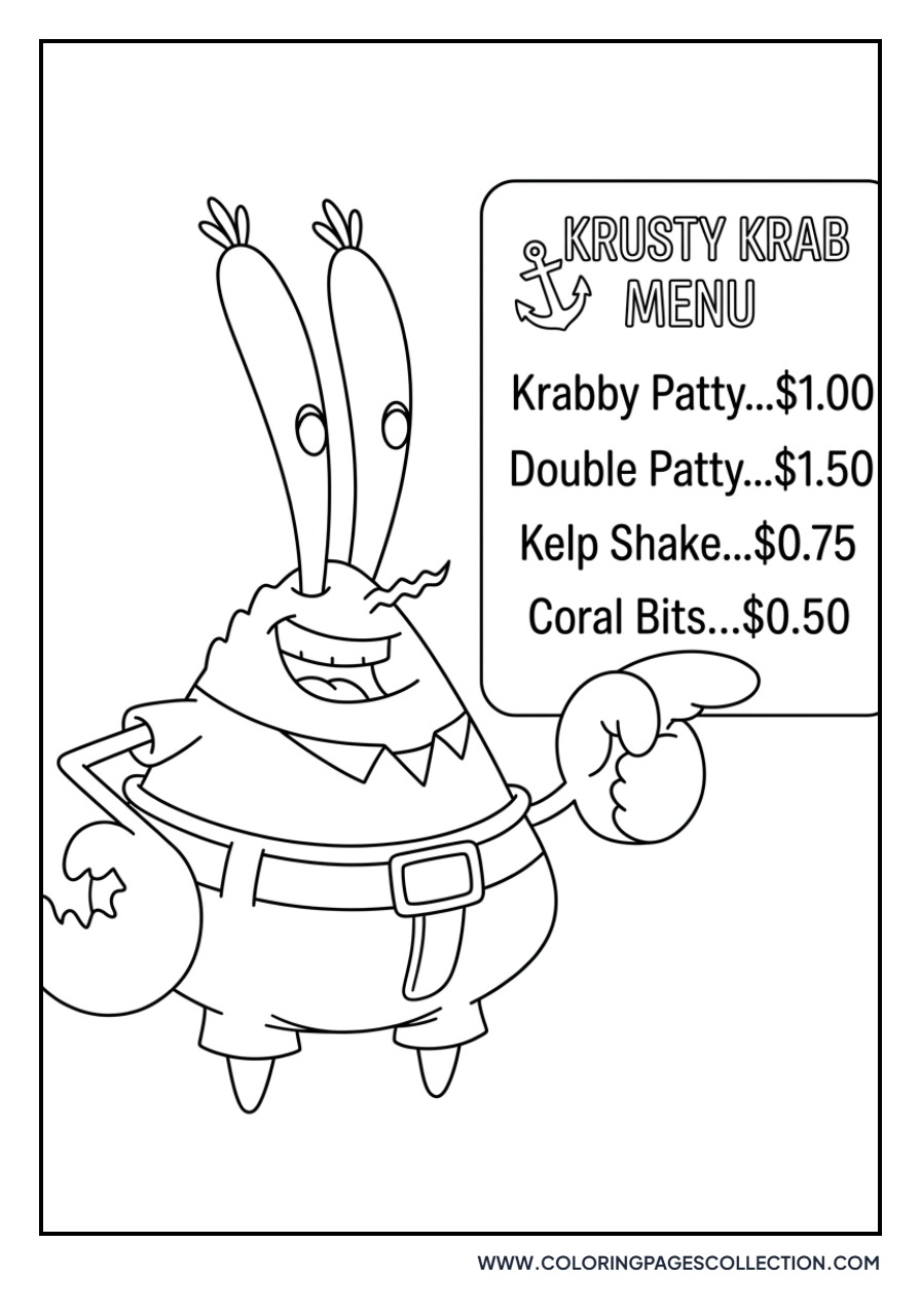 Mr. Krabs and the Menu Board
