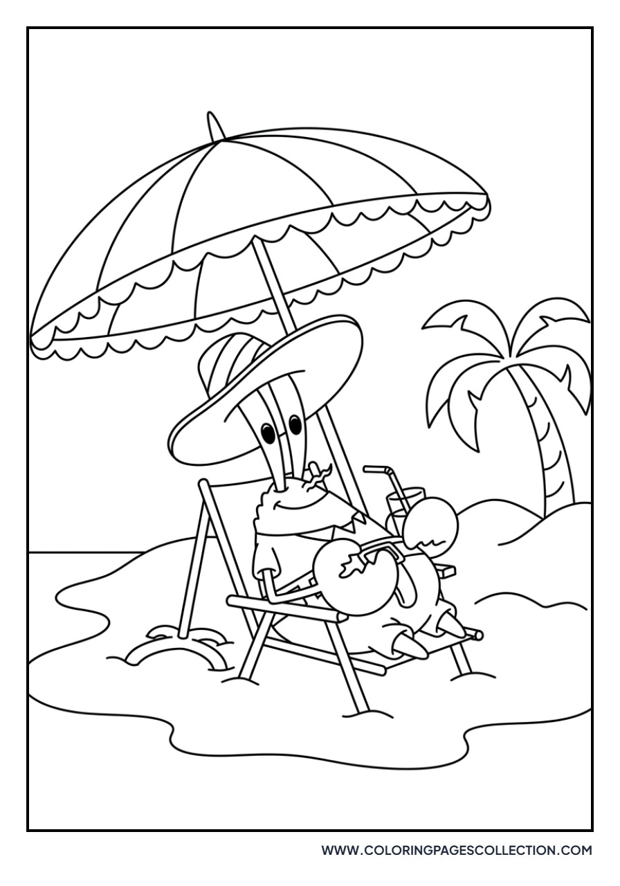 Mr. Krabs at the Beach