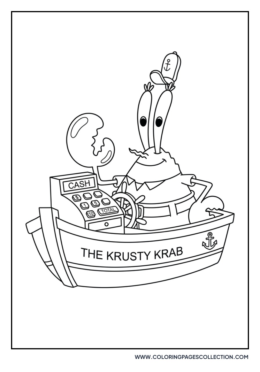 Mr. Krabs at the Cash Register