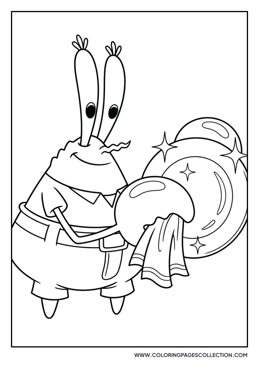 Mr. Krabs Cleaning a Plate