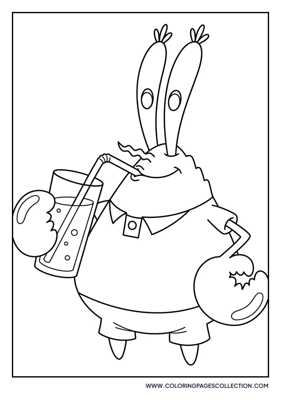 Mr. Krabs Drinking Soda