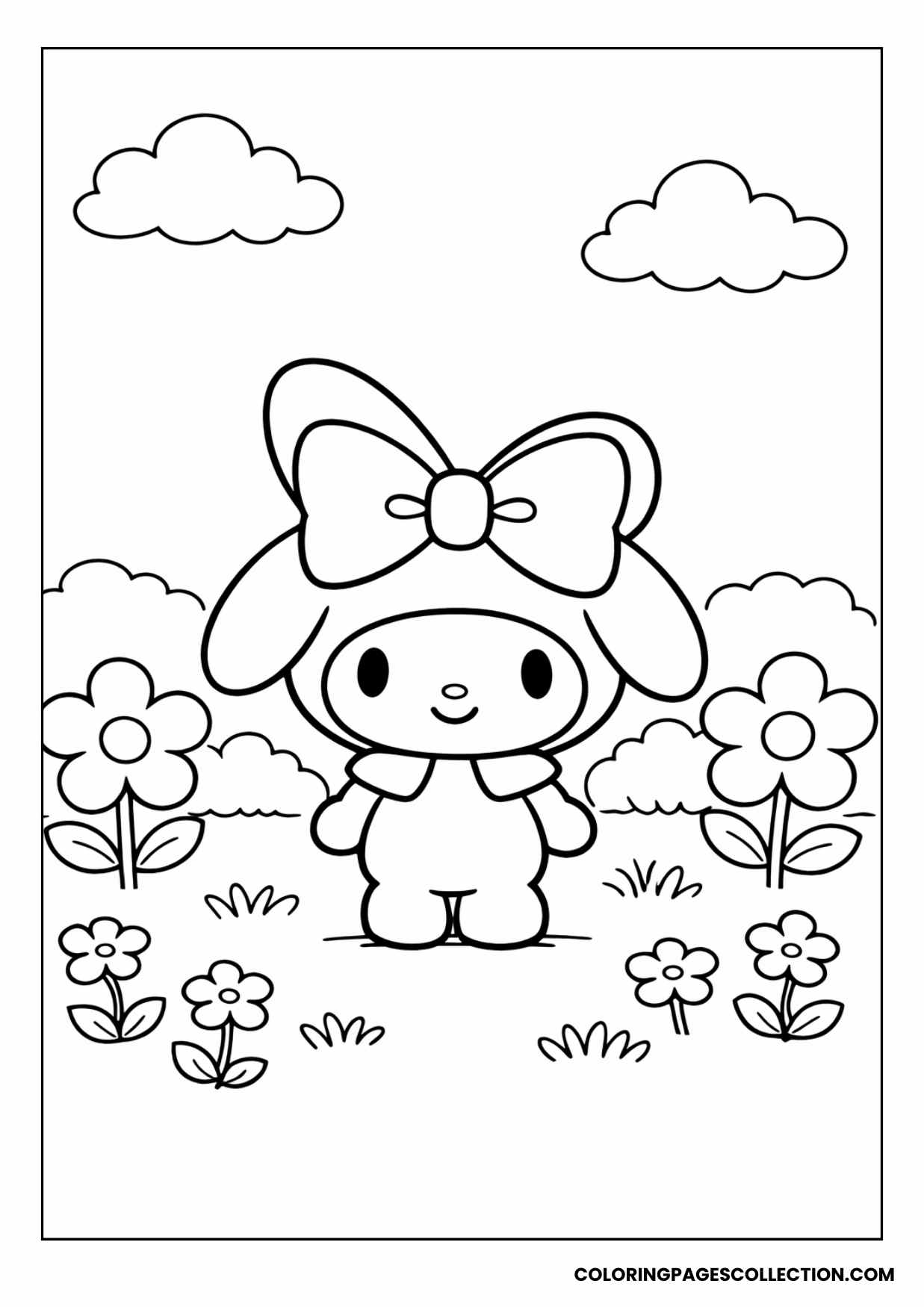simple big my melody coloring page