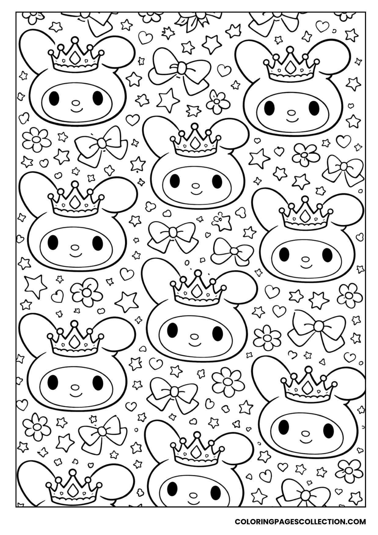 my melody repeating pattern page coloring page
