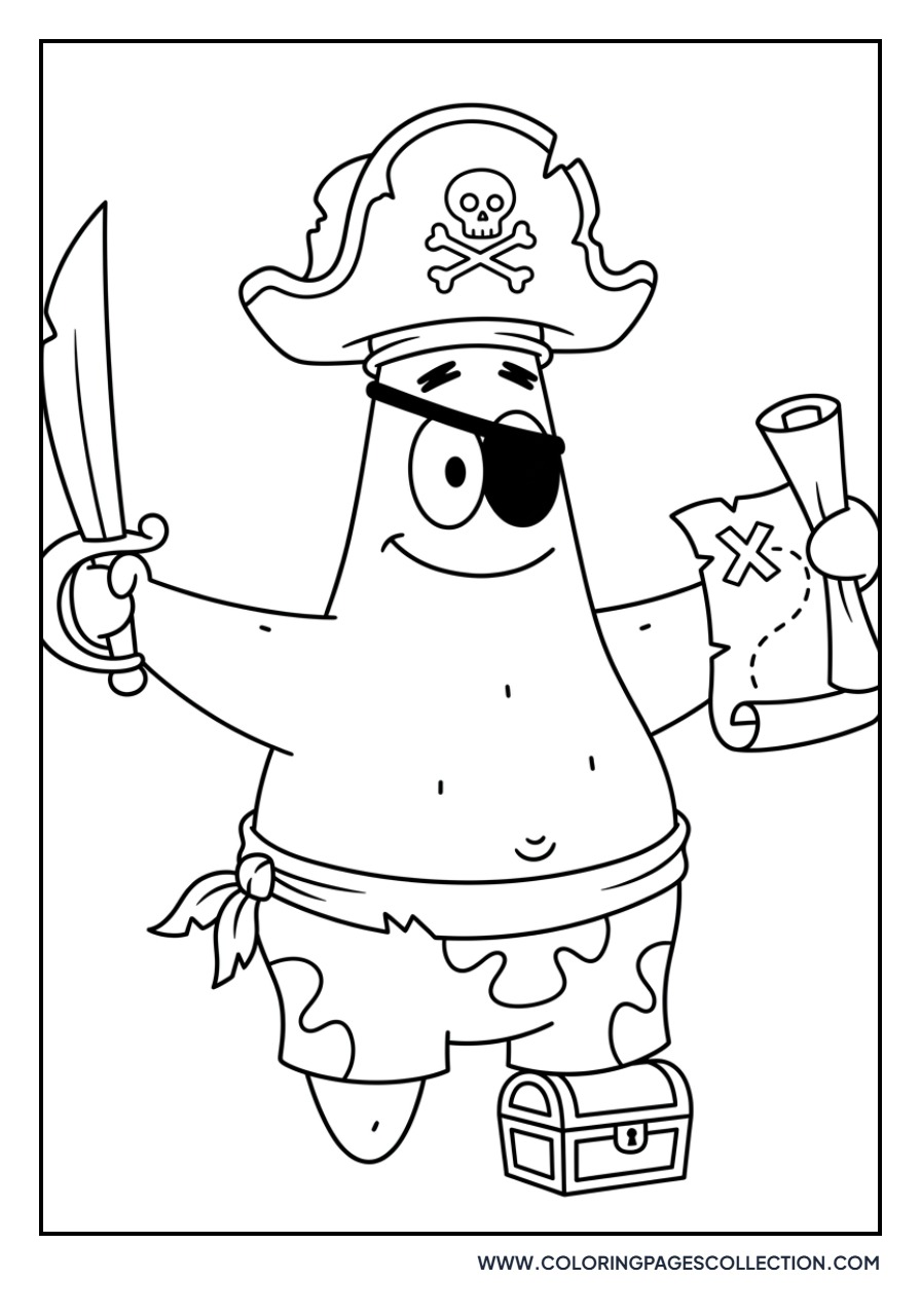 Patrick Star as a Pirate