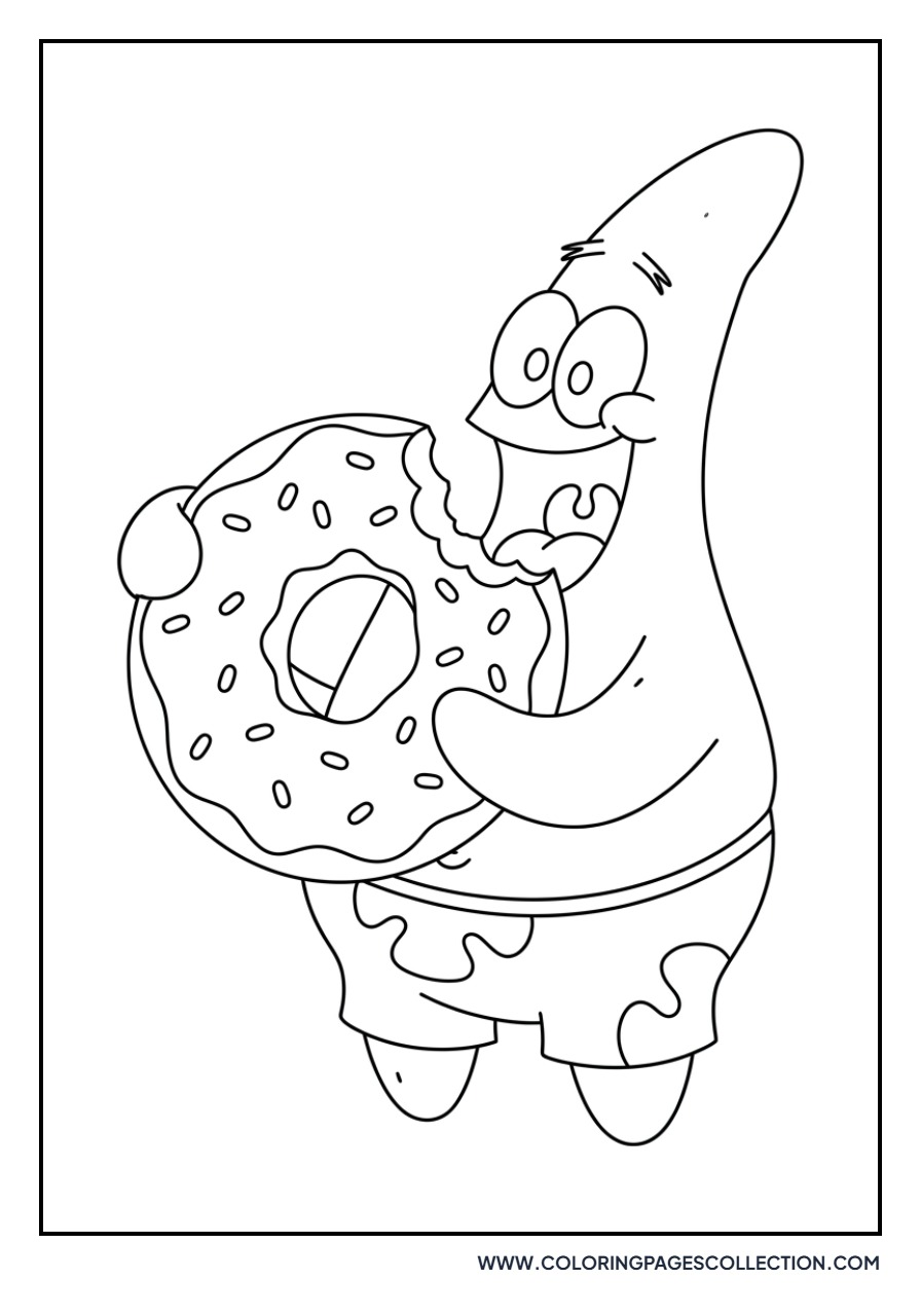 Patrick Star Eating Donut