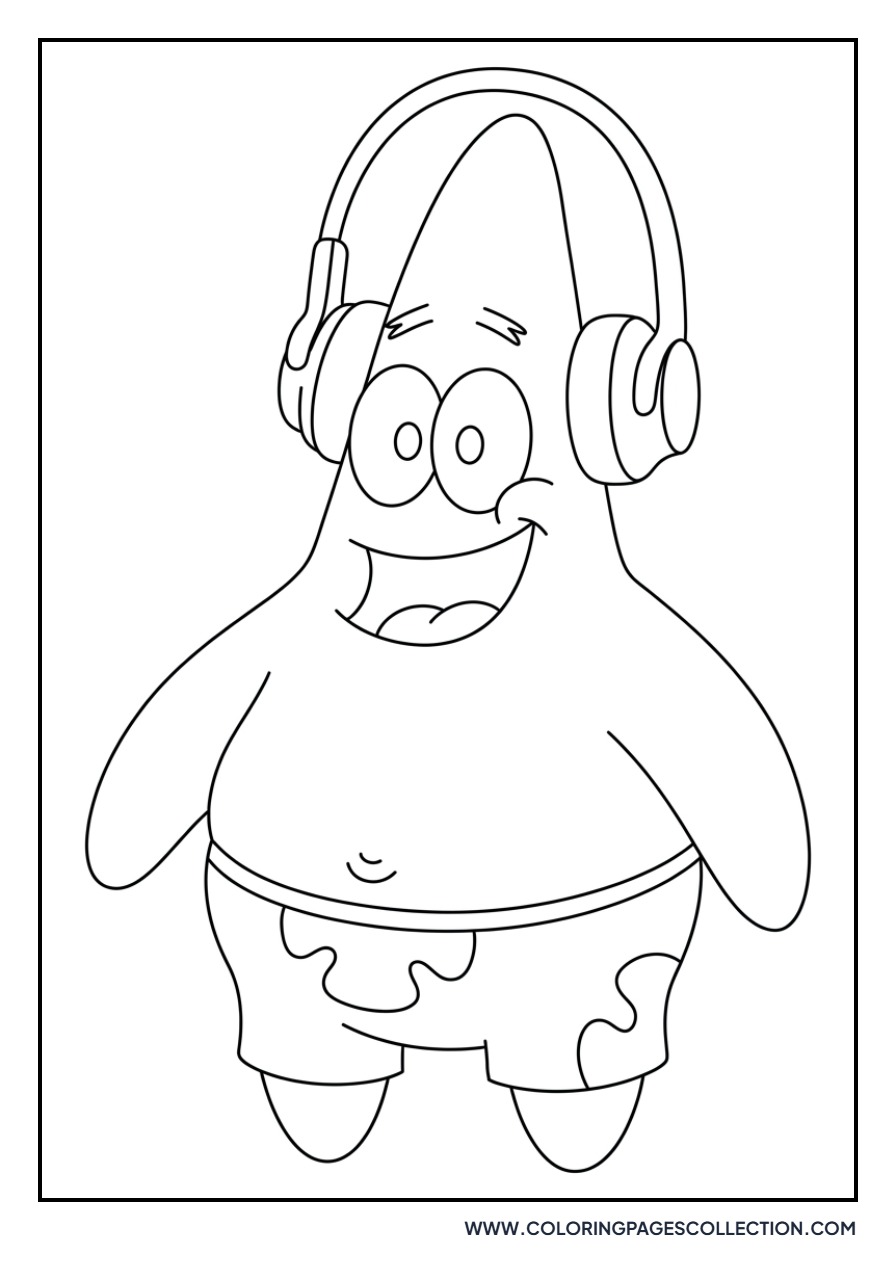Patrick Star Listening to Music