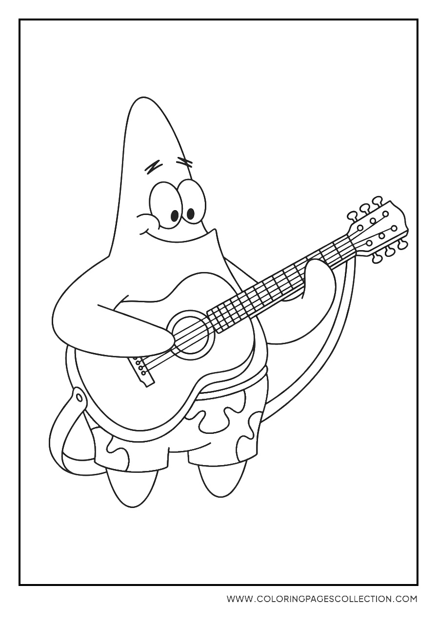 Patrick Star Playing Guitar