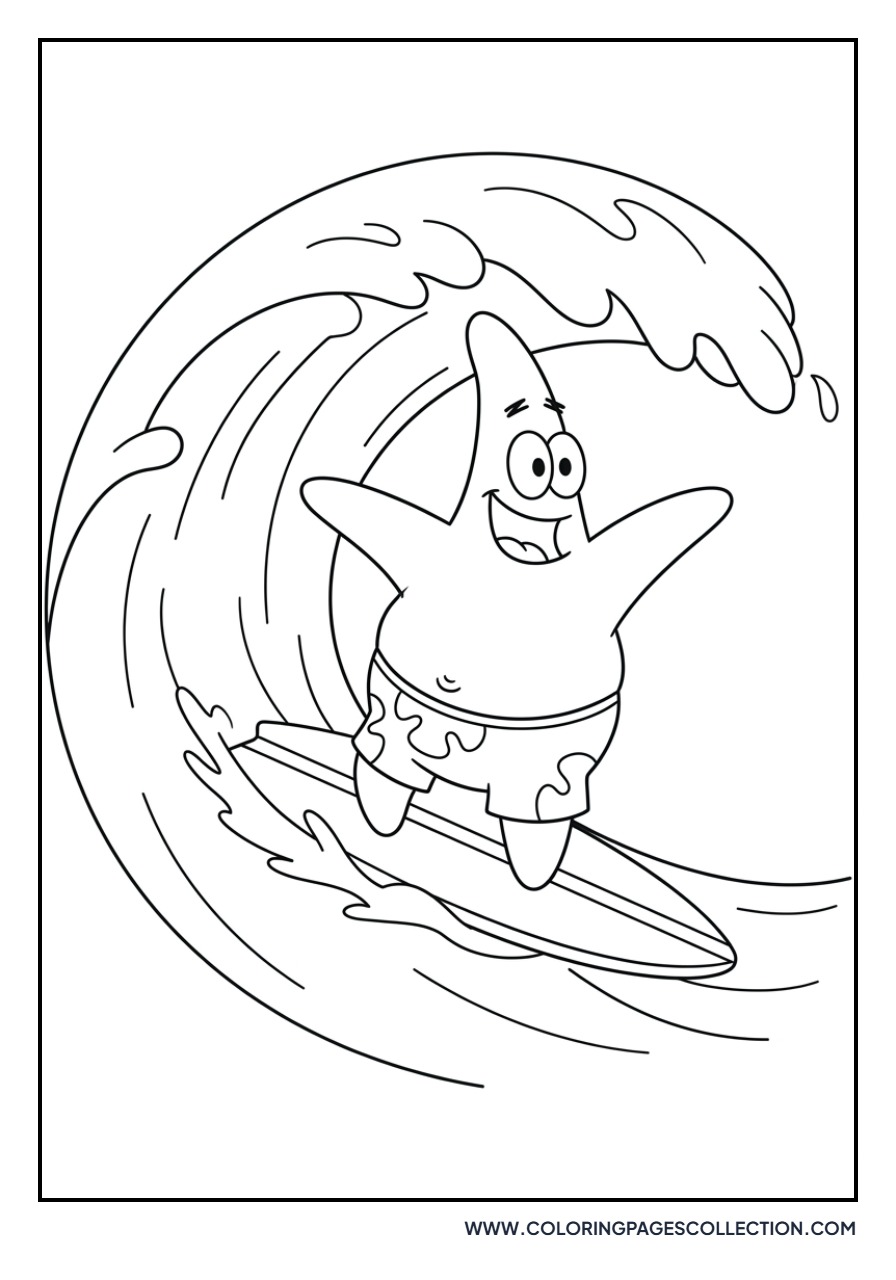 Patrick Star Surfing