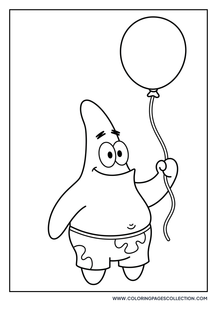 Patrick Star with a Balloon