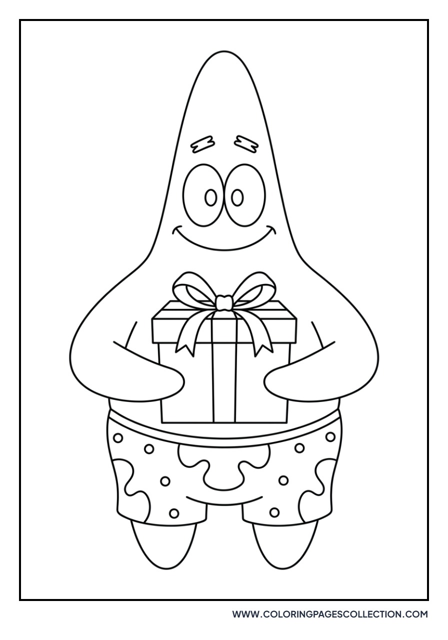Patrick Star with a Gift