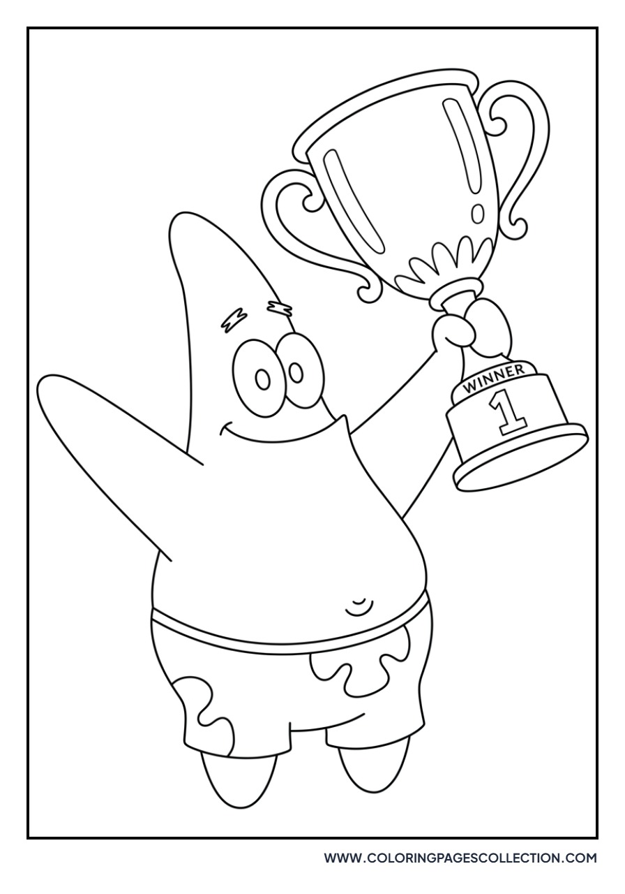 Patrick Star with a Trophy