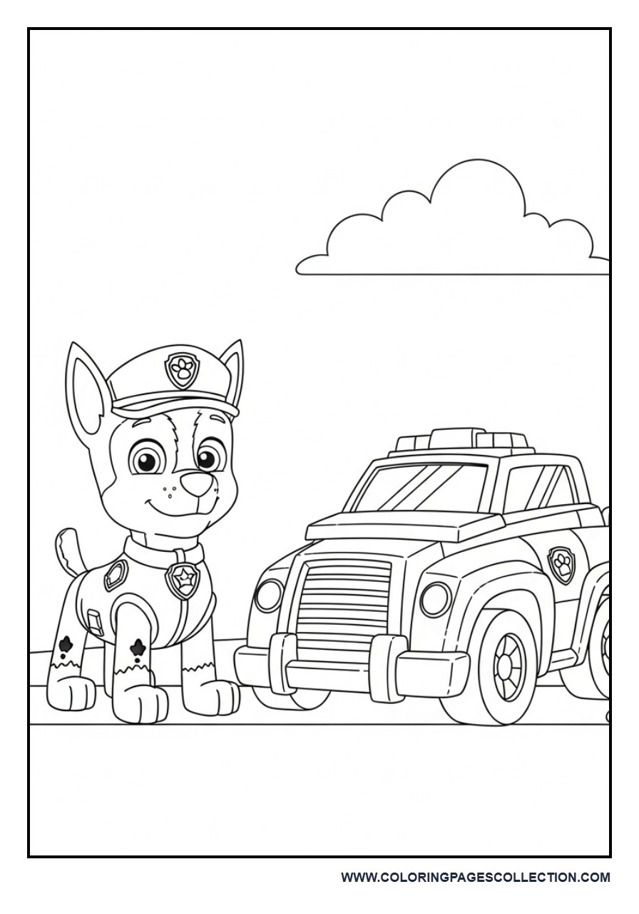 Chase with Police Car Outline