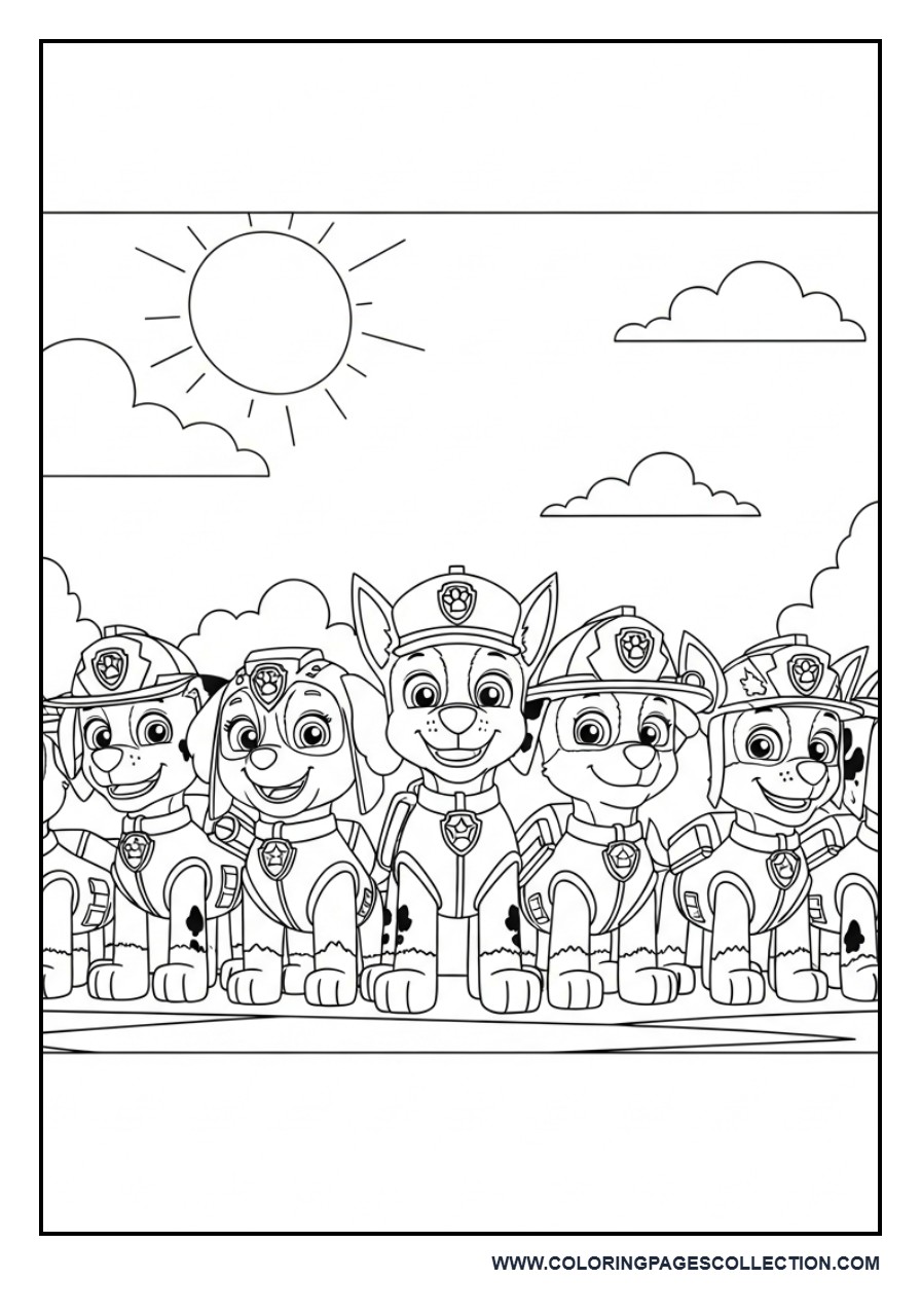 Paw Patrol Team Standing Together