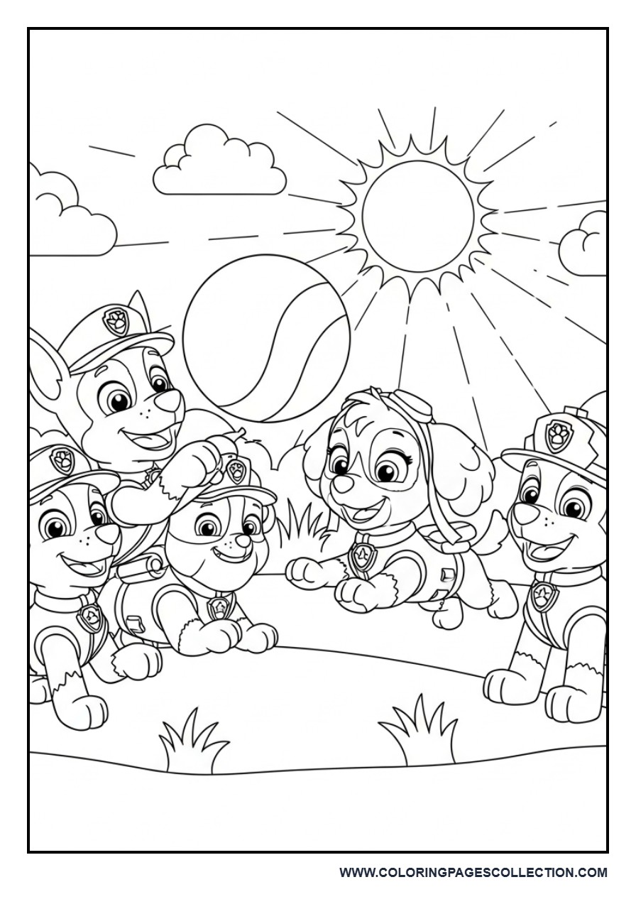 Puppies Playing Ball