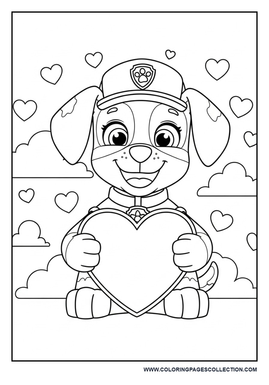 Valentine Puppy with Heart