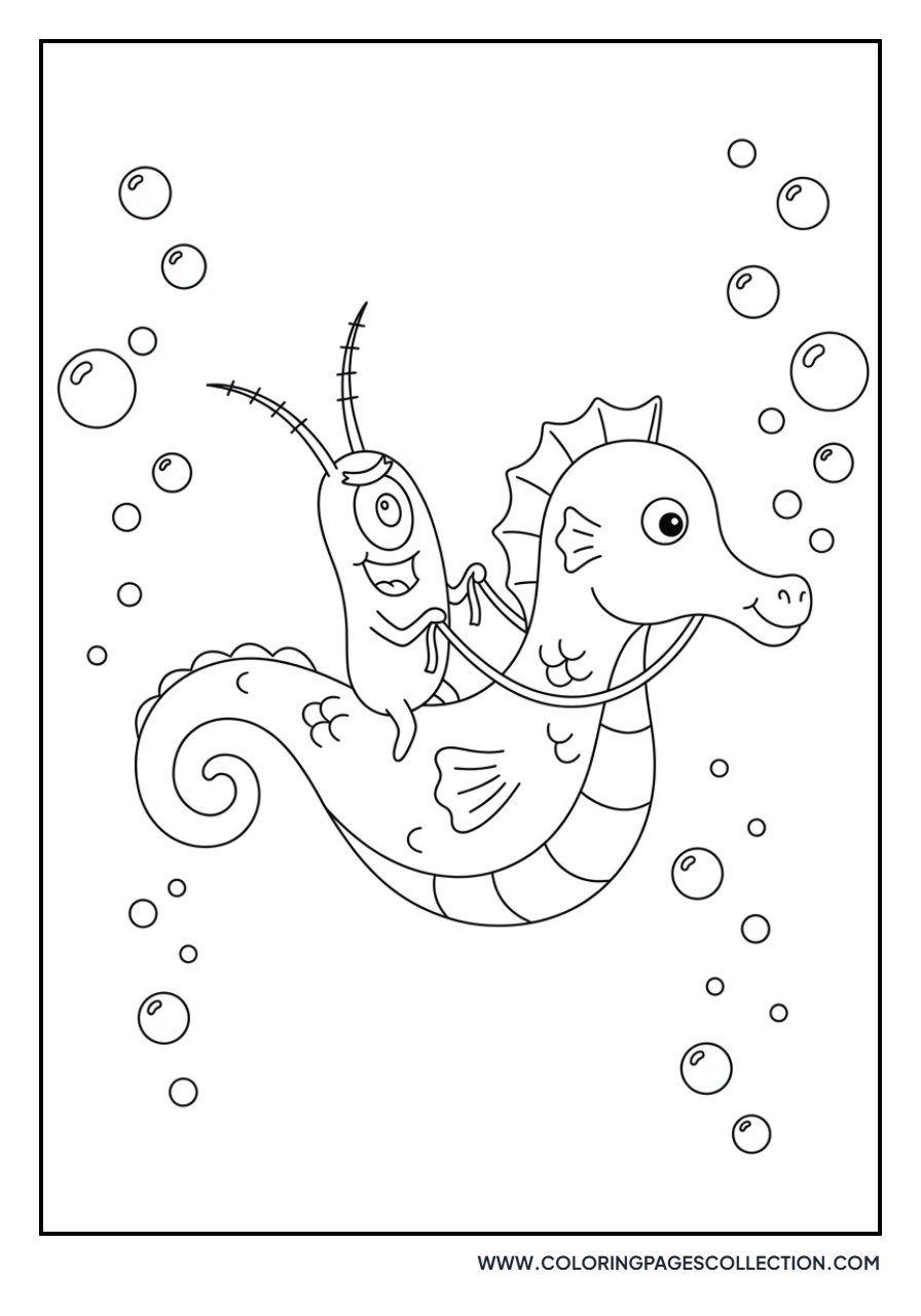 Plankton and a Sea Horse