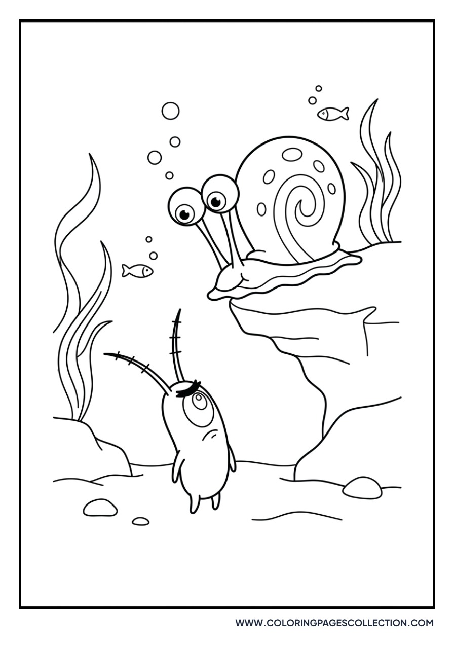 Plankton and Gary the Snail